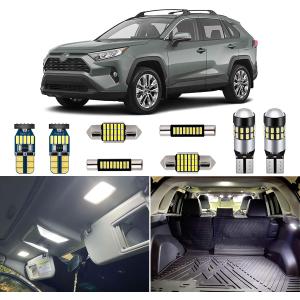 White LED Interior Lights Kit for Toyota RAV4 2016 2017 2018 2019 2020 2021 2022 Super Bright 6000K Interior LED Lights Bulbs Package + Install Tool