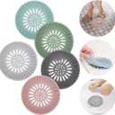 Hair Catcher Shower Drain Covers Durable Silicone Bathtub Hair Stopper Easy to Install Shower Tub and Sink, Pack of 5