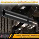 Exhaust Tip 2.5" Inlet, 3" Outlet 12" Overall Length, Premium Stainless Steel with Wear Resistant Black Coating, Rolled Angle Cut, Bolt-On Easy Installation, for Truck Diesel Tail Pipe