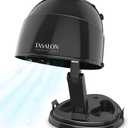 TASALON Portable Hooded Hair Dryer Bonnet, 1875W Height Adjustable Salon Home Hair Dryer with Hood, 3 Heating Settings - Black (Large)