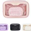 Hiroyuki 3Pieces Clear Makeup Bag Set Large Capacity Cosmetic Bag Large Travel Toiletry Organizer Bag Set Plastic Transparent Cosmetic Bag Wash Bag (pink3ps)