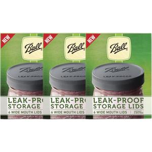 Ball Mason Jar Leak-Proof Lids, Wide Mouth, 6 CT (Pack of 3)