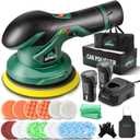 BATOCA - Cordless Car Buffer Polisher - 2pcs 2.0Ah 12V Lithium-ion Rechargeable Battery Powered Brushless Polisher with 6 Variable Speed, DA Orbital Buffer for Car Detailing, Polishing, Waxing