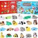 Advent Calendar 2025 Mini 3D Printed Animals Set, 24 Days Christmas Countdown Calendar, 3D Printed Animal Articulated Flexible Fidget Toy, Cute Tiny Animals for Boys Girls Christmas Party Favors Gifts