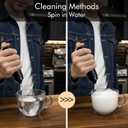 Rechargeable Milk Frother Handheld, 2-IN-1 Dual Spring Whisk Electric Frother Wand for Cappuccino Latte Macchiato, Portable Drink Mixer for Coffee, Matcha, Hot Chocolate
