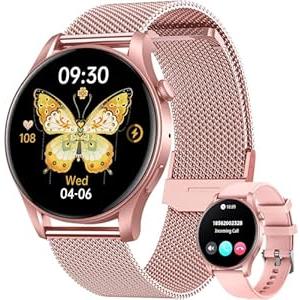 Smartwatch for Women Fitness Watch: 1.43" Amoled Touchscreen Smart Watch Answer/ Make Call with Heart Rate Blood Pressure Sleep Monitor 100+ Sports Modes Fitness Tracker IP67 Waterproof for Android iOS