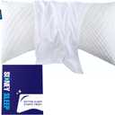 Sidney Sleep Curved Pillow Covers - Full Length Zipper Closure - Premium Soft Brushed Microfiber - 20 x 37 Inches - Fits Curved Side Sleeper Pillows (King, White)