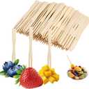 Bamboo Mini Forks Disposable Forks for Appetizers 3.5" Small Forks Appetizer Forks for Fruit,Cocktail Forks for Parties, Weddings(100Pcs)