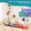 Large Scooter Board for Kids, Plastic Floor Scooter Board with Handles and Buckle, Gym Scooters for Indoor Outdoor Sports,Sensory Training