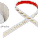 Flexible Molding Trim Wall Trim, 16.4 Feet Self Adhesive Peel and Stick Molding Ceiling Molding, Cabinet Border, Mirror Frame Trim Wall Trim for Home Decor Wall Molding & Trim (White and Gold)