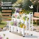 Heavy Duty Flower Bar with Buckets, 3-Tier Bouquet Bar Stand