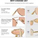 Oversized Aviator Sunglasses for Women Men 70s Trendy Sardine Big Sun Glasses Gold Metal Frame Shades (Gold/Clear Brown)