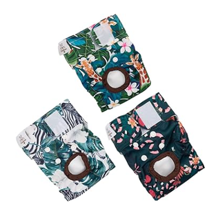 CuteBone D39L Reusable Washable Dog Diapers for Small Medium Large Dogs Female 3 Pack