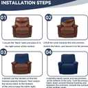 Cupuamon Recliner Chair Covers,Lazy Boy Recliner Covers Stretch Reclining Covers 1 Piece Furniture Protector with Elastic Bottom for Dog,Kids-Navy
