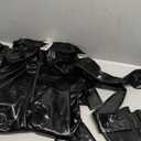 Morph Black Catsuit For Women Leather Jumpsuit Cat Suit Womens Adult Black Cat Bodysuit Costume with Accessories, Size S