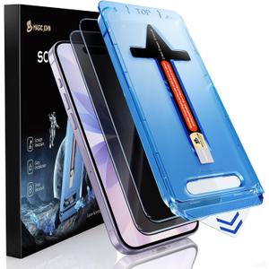 MAGIC JOHN 2 Pack for iPhone 17 6.3 inch Privacy Glass Screen Protector, Auto Dust-Elimination, Bubble Free, Easy Installation