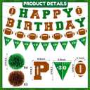 3 x Feifeiya 54 Pcs Football Birthday Party Decorations Includes Happy Birthday Banner America Football Party Hanging Swirl Spirals Tissue Pom Poms Streamers Decor Rugby Sport Game Decorations