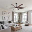 Nuoqiso 84 Inch Black Ceiling Fans with Lights, Reversible Quiet DC Motor, Modern Ceiling Fan with Light and Remote Control, Energy Efficient Indoor/Outdoor Use, Matte Black
