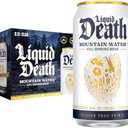 Liquid Death, Still Mountain Water, 12-Pack (12oz Cans), Real Mountain Source, Infinitely Recyclable Ice-Cold Cans, American Made, BB 05/16/28