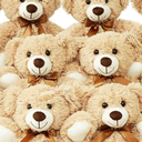 LELELONG 6 Pack Teddy Bears Bulk 13.5 inch Small Teddy Bear Stuffed Bears for Baby Shower Centerpiece Decorations for Christmas Valentine's Mother's Day for Kids or Adults (6 Light Brown)