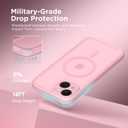 CAPRARO Magnetic for iPhone 14 Case, [Compatible with MagSafe] [Full Camera Protection] Shockproof Protective Slim Translucent Matte Phone Case for iPhone 14 6.1'', Peach Pink
