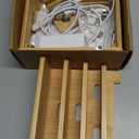 Pezin & Hulin Bamboo Charging Stations, Cell Phone Organizer for Multiple Devices, Tablets, Smart Watch, Included 5 Port USB Charger, Pack 5 Cables