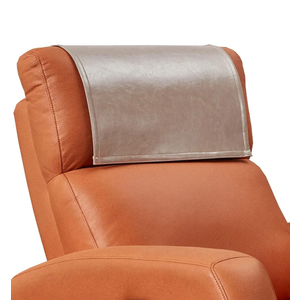Non Slip Recliner Headrest Protector Washable Faux Leather Headrest Covers for Recliner Chair Waterproof Couch Head Rest Covers for Sofa,Furniture,Office Chair,Theater Seat (Taupe)