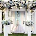 Flojery Silk Hydrangea Heads Artificial Flowers Heads with Stems for Home Wedding Decor,Pack of 10 (Blue)