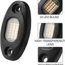 SUNPIE 12 Pods White Rock Lights – Aluminium Housing, Quick Connect, 24 High Power Chips, 4M Extension Wires, 6000K Pure White, Mounting Pads Included, IP67, Fits Trucks, SUV, ATV, UTV, Trailer