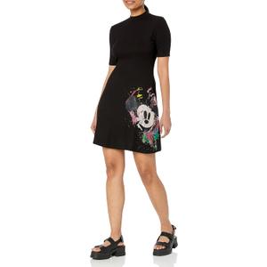 Desigual Women's Woman Knit Dress Short Sleeve (Medium, Black)