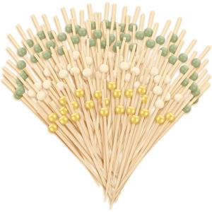 240 Pcs Sage Green Easter Spring Party Cocktail Pick 4.7" Toothpick for Appetizer Skewer Sandwich Drink Bamboo Food Pick Martini Stick Garnish Party Bar Catering Accessory Baby Shower Wedding Supply