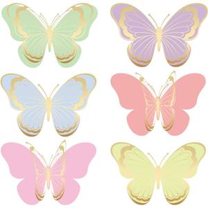 8 x 10 inch Large 3D Color Paper Butterfly Wall Decorations Kit 12 Set Removable DIY Gold Purple Butterfly Wall Art Card of Baby Shower Party Decoration Nursery Room Wedding