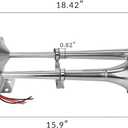 12V Marine Boat horn Waterproof Stainless Steel Dual Trumpet for Ship Truck RV Trailer Pickup Van Bus Touring Car (Dual Trumpet Horn)