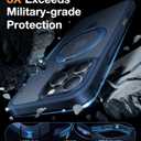 TORRAS Ultra Magnetic Ostand for iPhone 16 Pro Case [Fit for MagSafe] [Sturdy Stand & Ring Holder] Mil-Grade Shockproof Matte Anti-Scratch Slim Protective Kickstand Case, Navy Blue 6.3 inch