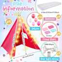 Windyun 4 Pack Kids Teepee Tent for Slumber Party with Mattress and Lights, Sleepover Tents for Girls Boys Indoor Outdoor Cotton Teepee with Airbed Tray Blanket Birthday Party Supplies (Colorful)