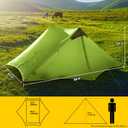 LANSHAN Ultralight Tent 3-Season Waterproof Backpacking Tent for 2 Person Camping, Climbing, Hiking, Travelling, Mountaineering, 2-Person, Green