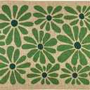Spring Green Floral Decorative Doormat, Seasonal Summer Low-Profile Switch Rug Door Mat Floor Mat for Indoor Outdoor 17x29 Inch SYCH01
