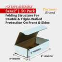 Partners Brand 8x4x2 Corrugated Cardboard Boxes, 8"L x 4"W x 2"H, Pack of 50 | Shipping, Packaging, Moving, Storage Box for Business, Strong Wholesale Bulk Boxes