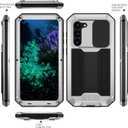 JGY Samsung S23 Plus Rugged Metal Case with Screen Protector Kickstand Camera Slide Cover for Samsung S23 Plus Full Body Military Sturdy Heavy Duty Shockproof Dorp Test Cover for Outdoor (Silver)