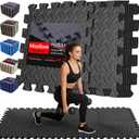 Gym Flooring for Home Gym, 18 PCS Anti-Slip Interlocking Foam Floor Tiles, 12.6"x12.6"x0.4" EVA Exercise Mats, Puzzle Floor Mat For Workout, Yoga, Kids Play Area, Treadmill, Garage