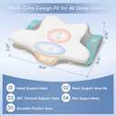Cervical Neck Pillow, Memory Foam Pillows for Neck and Shoulder Pain Relief, 2 Heights Ergonomic Pillow with Breathable Ice Silk Cover, Neck Support Pillow for Side Sleepers White