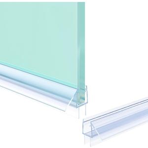 Shower Door Bottom Seal Strip, 2PCS Seal Strip, Clear PVC, 36" Length, Fits 10mm Thick Glass, Prevents Leaks, Easy Installation, No Adhesive Required (Clear, 36in for 3/ 8"(10mm))