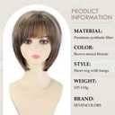 SEVENCOLORS Short Brown Wigs for White Women Natural Hair Lace Front Pixie Bob Wigs Synthetic Brown Mix Blonde Womens Wig