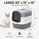 Enclosed Kitty Litter Box, 2 Pack Grey Cat Box with Lid, Mat & Scoop