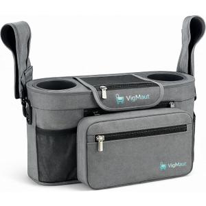 Stroller Caddy with Cup Holder Universal Waterproof Stroller Organizer with Cup Holder for Instant Access & Hands-Free Convenience, Ideal for Travel, Daily Walks & Car Use, for Busy Parents.
