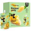 Hethstia Konjac Jelly-Mango Flavor Drinkable Snack, 10-Pack Squeeze Pouches|3 Calories,0 Sugar, Vitamin C |Keto, Vegan, Gluten-Free, Healthy Low-Calorie Snack