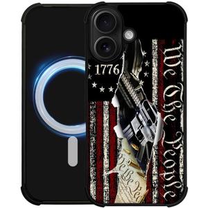 DJSOK Case for iPhone 17,Compatible with MagSafe,Anti-Scratch Shockproof Case,Classic American Flag 1776 We The People