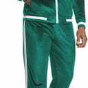 ANOTWENER Men's 2 Piece Tracksuits Velour Sweatsuits Athletic Fit Velvet Outfit Jogging Full Zip Jacket Pants Set (L)