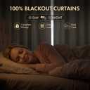 MIULEE Linen Textured 100% Blackout Curtains White Backing 84" Long Ivory