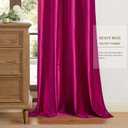 BULBUL Living Room Polyester Velvet Window Curtains 84 inch Length- 2 Panels Hot Pink Blackout Window Drapes Curtain Thermal Insulated Room Darkening Decor Grommet Curtains for Bedroom